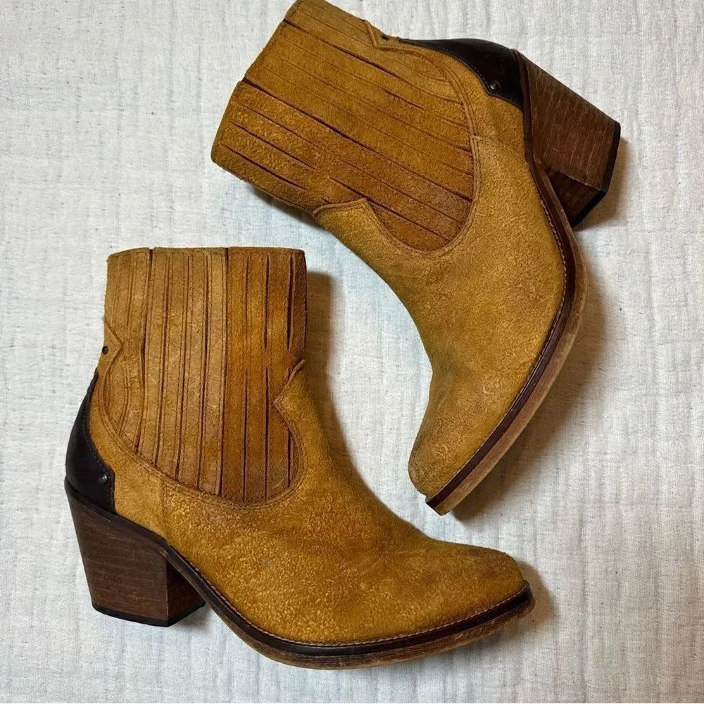 Musse & Cloud Suede Brown Bootie Western Size US 10 Euro 41 Made In Spain